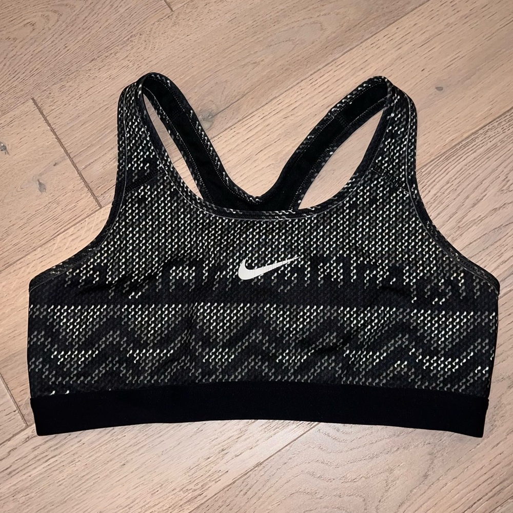 Nike Dri Fit Sports Bra Women Size Large | Black and White